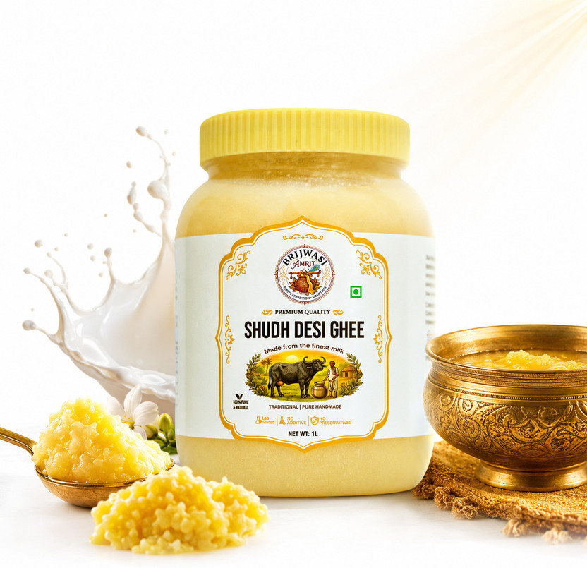 Pure Buffalo Ghee — Granular (1 L) — Brijwasi Amrit Shudh Desi Ghee