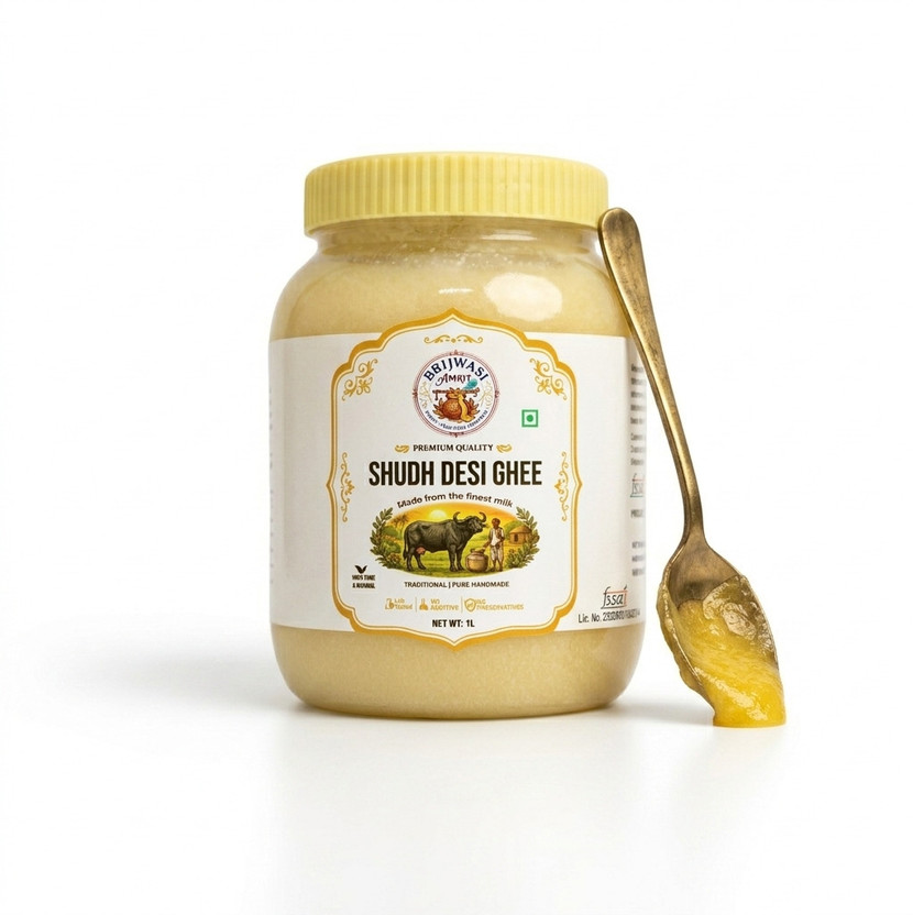 Fresh Buffalo Desi Ghee (1 L) — Brijwasi Amrit Shudh Desi Ghee
