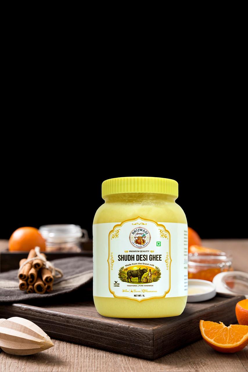 Pure Buffalo Ghee — Granular (1 L) — Brijwasi Amrit Shudh Desi Ghee
