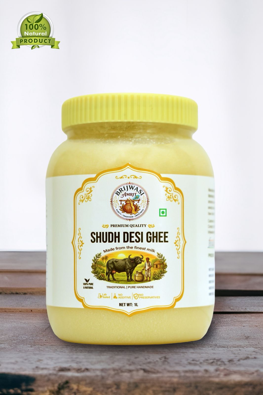 Pure Buffalo Ghee — Granular (1 L) — Brijwasi Amrit Shudh Desi Ghee