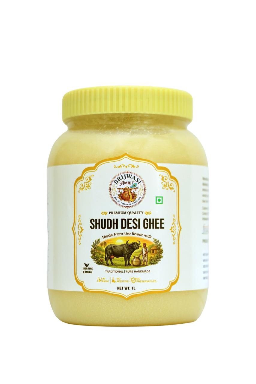 Pure Buffalo Ghee — Granular (1 L) — Brijwasi Amrit Shudh Desi Ghee