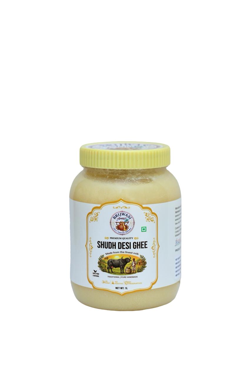 Pure Buffalo Ghee — Granular (1 L) — Brijwasi Amrit Shudh Desi Ghee